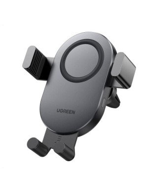 Suport auto UGREEN CD256 cu incarcare wireless Qi 15W, rotire 360 grade, fixare pe grila de ventilatie, gri