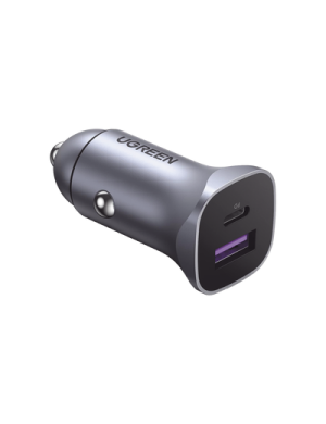Incarcator auto UGREEN CD130, 30W, 1 x USB, 1 x USB Type-C, QuickCharge 3.0, gri