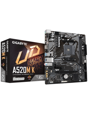 Placa de baza GIGABYTE A520M K, AMD A520, socket AM4, mATX