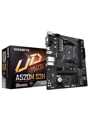 Placa de baza GIGABYTE A520M S2H, socket AM4, chipset A520, mATX