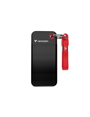 SSD portabil VERBATIM Pocket 1 TB, USB-C 3.2 Gen 2, Black/Red