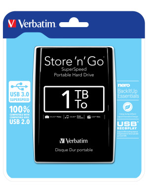 HDD portabil VERBATIM Store 'n' Go, 1TB, USB 3.0, 2.5", Black