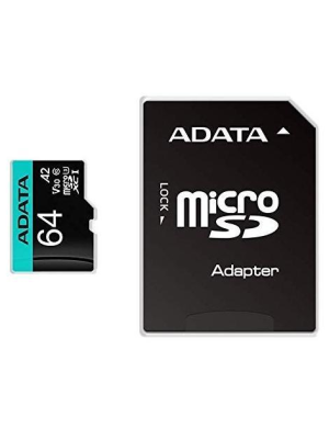 Card de memorie A-DATA Premier Pro AUSDX64GUI3V30SA2, microSDXC, 64GB + adaptor SD