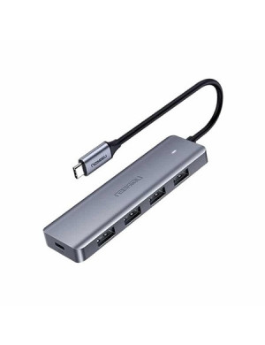 Hub USB UGREEN CM219, 4 x USB 3.0, 1 x USB Type-C PD 5V 2A, Argintiu