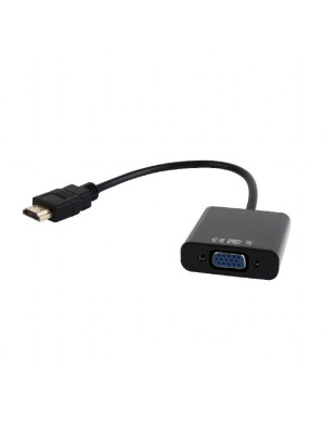 Adaptor GEMBIRD HDMI TATA la VGA MAMA + Cablu Jack 3.5 mm, Negru