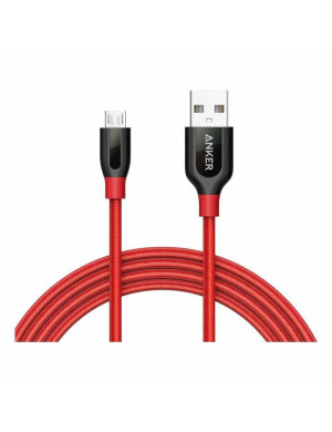 Cablu ANKER PowerLine+ A8143091, USB-A - Micro USB, 18W, 1.8m, Rosu