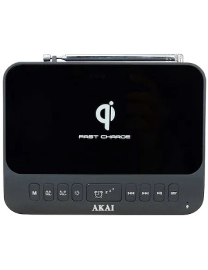 Radio FM cu ceas AKAI ACRB-1000, Bluetooth, USB/AUX, Negru