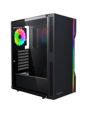 Carcasa PC AQIRYS Electra, Fara sursa, ARGB, Black