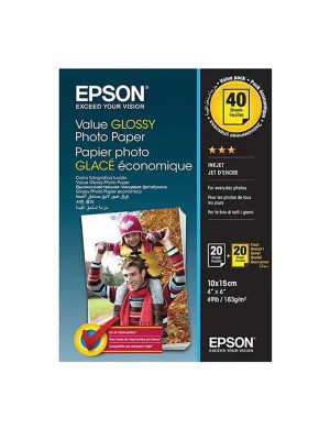 Hartie foto EPSON C13S400044, 10x15 cm, Glossy, 40 coli