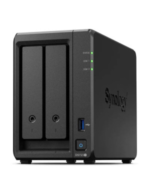 NAS SYNOLOGY DiskStation DS723+, Dual-Core AMD Ryzen R1600, 2GB RAM, 2 Unitati de stocare suportate, Black