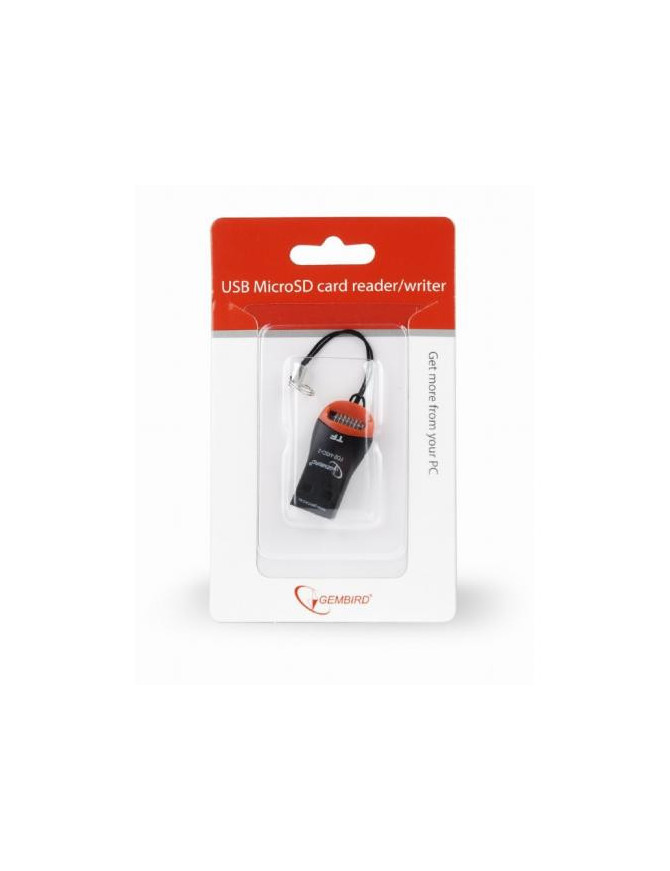 Card Reader Gembird FD2-MSD-3, MicroSD, Black-Orange