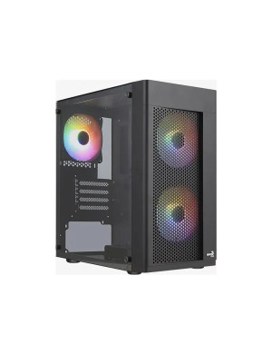 Carcasa AEROCOOL Hexform V2 RGB, Mini Tower, Fara sursa, Negru