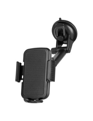 Suport auto KRUGER & MATZ KM1360, Fixare pe parbriz cu ventuze, Black