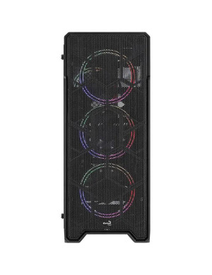 Carcasa PC AEROCOOL Ore Saturn iluminare FRGB MidTower INZ-STEALTH, Sticla securizata, Fara sursa, Negru