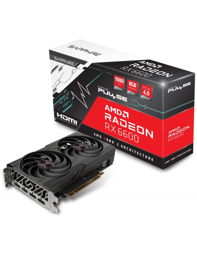 Placa video SAPPHIRE Radeon RX 6600 Pulse, 8GB, GDDR6, 128-bit