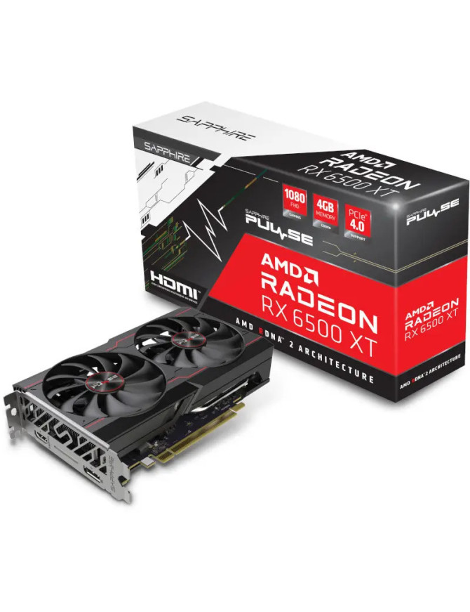 Placa video Sapphire Radeon RX 6500 XT PULSE OC, 4GB GDDR6, 64-bit