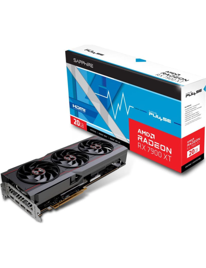 Placa video SAPPHIRE Radeon RX 7900 XT Pulse, 20 GB GDDR6, 320-bit