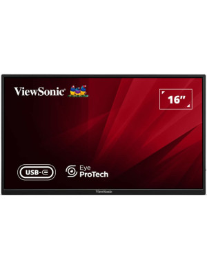Monitor LED Portabil Touchscreen VIEWSONIC VA1650, 15.6", Full HD, 60Hz, 7 ms, Black