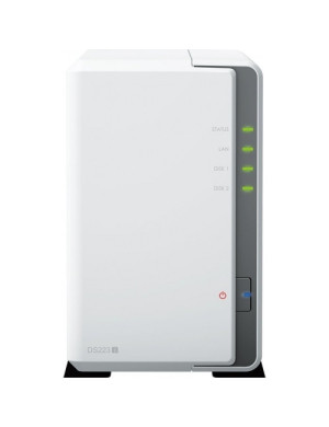 NAS SYNOLOGY DiskStation DS223J, Realtek RTD1619B, 1GB RAM, 2 Unitati de stocare suportate, Gray